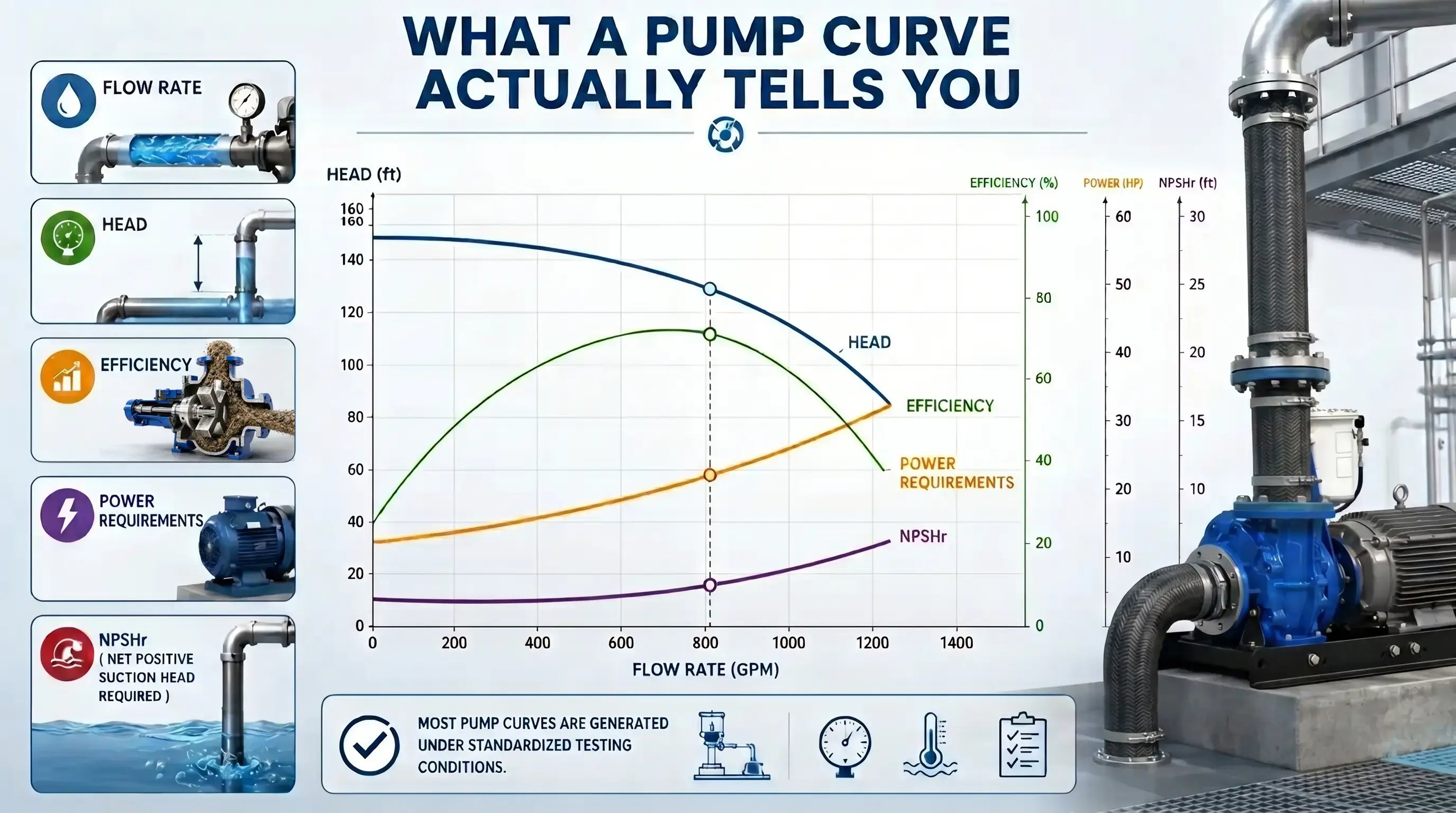 Illustration explaining why pump curves alone may not accurately predict slurry pumping performance in demanding industrial material transfer applications.